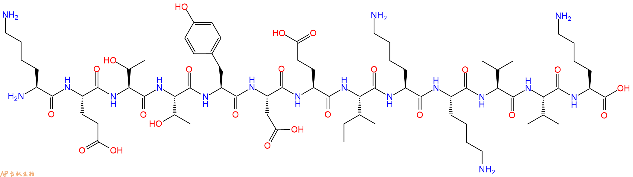 专肽生物产品H2N-Lys-Glu-Thr-Thr-Tyr-Asp-Glu-Ile-Lys-Lys-Val-Val-Lys-OH