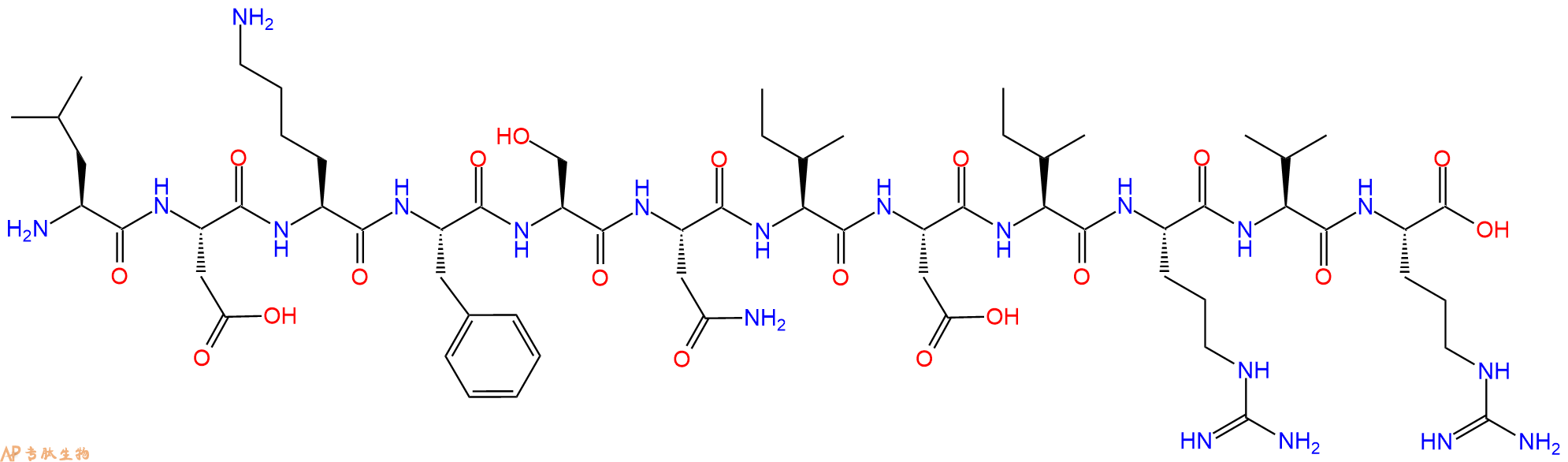 专肽生物产品H2N-Leu-Asp-Lys-Phe-Ser-Asn-Ile-Asp-Ile-Arg-Val-Arg-OH