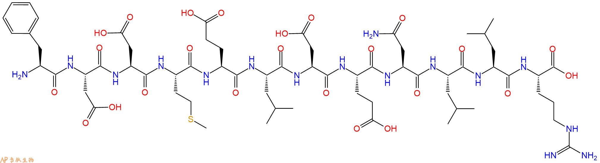 专肽生物产品H2N-Phe-Asp-Asp-Met-Glu-Leu-Asp-Glu-Asn-Leu-Leu-Arg-OH