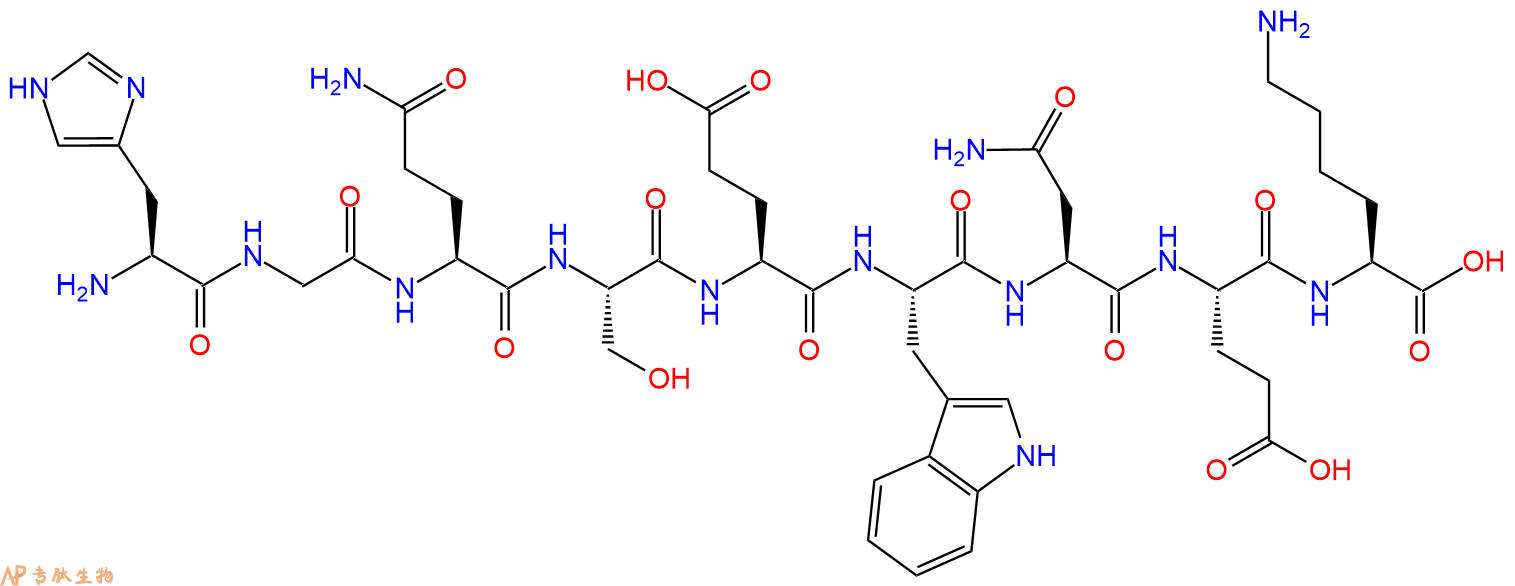 专肽生物产品H2N-His-Gly-Gln-Ser-Glu-Trp-Asn-Glu-Lys-OH
