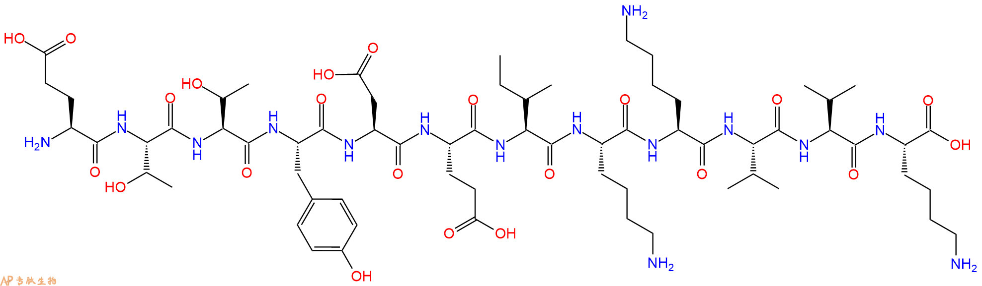 专肽生物产品H2N-Glu-Thr-Thr-Tyr-Asp-Glu-Ile-Lys-Lys-Val-Val-Lys-OH