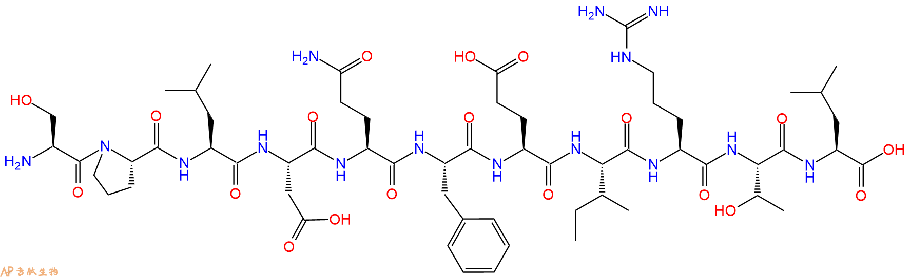专肽生物产品H2N-Ser-Pro-Leu-Asp-Gln-Phe-Glu-Ile-Arg-Thr-Leu-OH