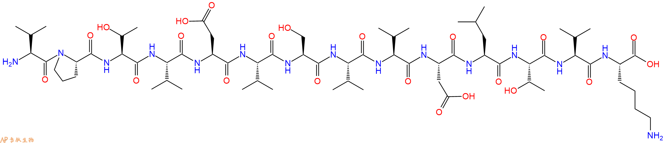 专肽生物产品H2N-Val-Pro-Thr-Val-Asp-Val-Ser-Val-Val-Asp-Leu-Thr-Val-Lys-OH