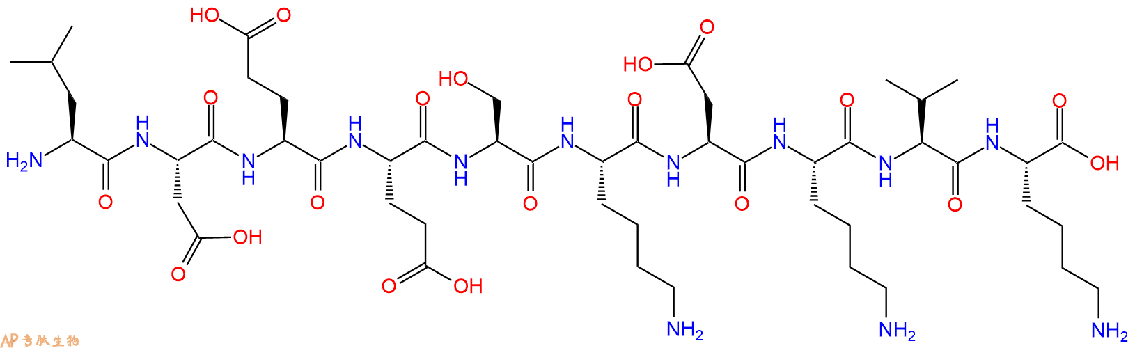 专肽生物产品H2N-Leu-Asp-Glu-Glu-Ser-Lys-Asp-Lys-Val-Lys-OH