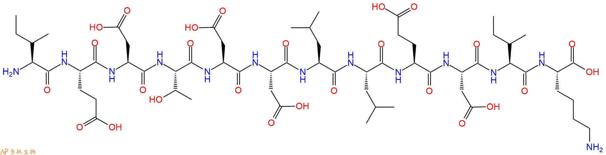专肽生物产品H2N-Ile-Glu-Asp-Thr-Asp-Asp-Leu-Leu-Glu-Asp-Ile-Lys-OH
