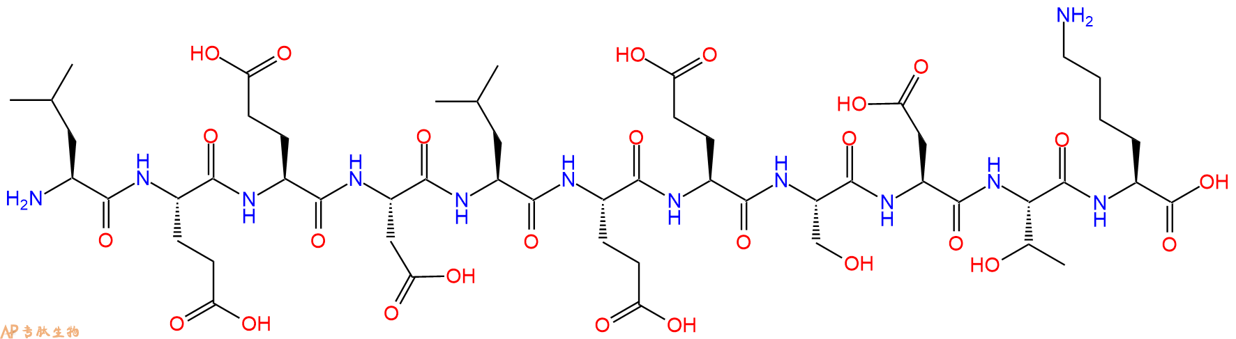 专肽生物产品H2N-Leu-Glu-Glu-Asp-Leu-Glu-Glu-Ser-Asp-Thr-Lys-OH
