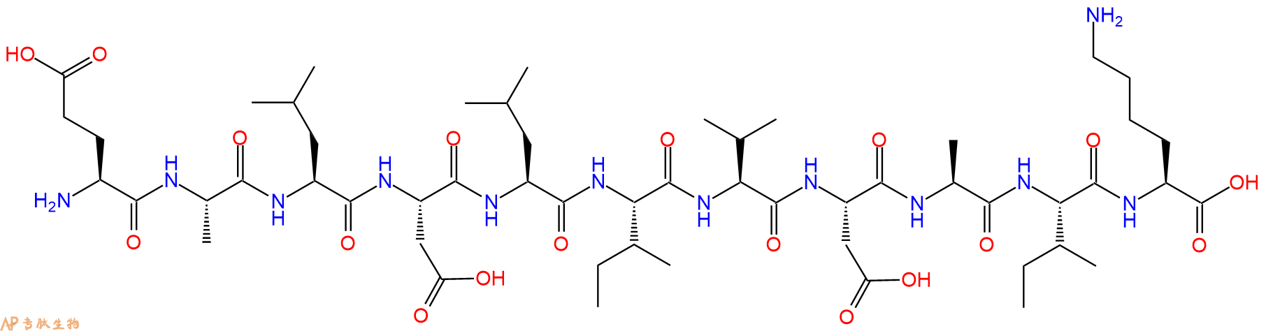 专肽生物产品H2N-Glu-Ala-Leu-Asp-Leu-Ile-Val-Asp-Ala-Ile-Lys-OH