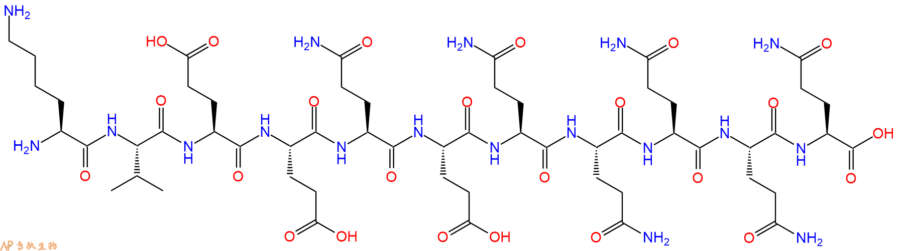 专肽生物产品H2N-Lys-Val-Glu-Glu-Gln-Glu-Gln-Gln-Gln-Gln-Gln-OH