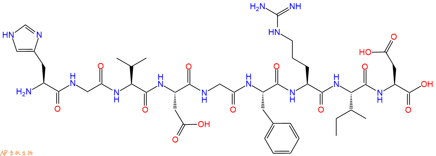 专肽生物产品H2N-His-Gly-Val-Asp-Gly-Phe-Arg-Ile-Asp-OH