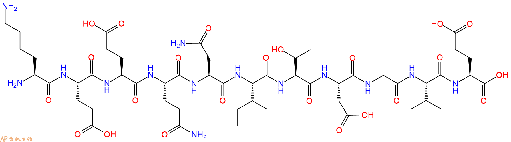 专肽生物产品H2N-Lys-Glu-Glu-Gln-Asn-Ile-Thr-Asp-Gly-Val-Glu-OH