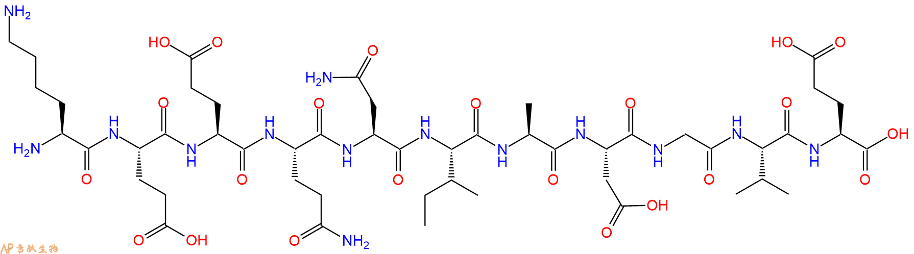 专肽生物产品H2N-Lys-Glu-Glu-Gln-Asn-Ile-Ala-Asp-Gly-Val-Glu-OH