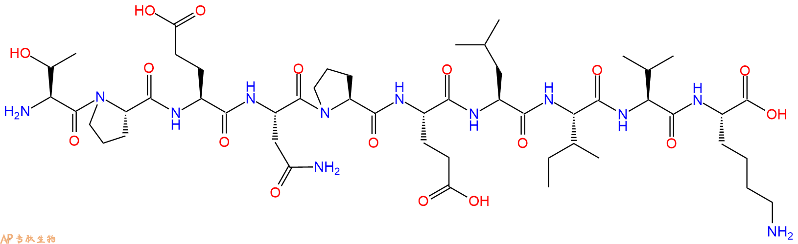 专肽生物产品H2N-Thr-Pro-Glu-Asn-Pro-Glu-Leu-Ile-Val-Lys-OH