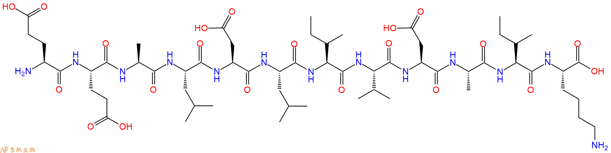 专肽生物产品H2N-Glu-Glu-Ala-Leu-Asp-Leu-Ile-Val-Asp-Ala-Ile-Lys-OH