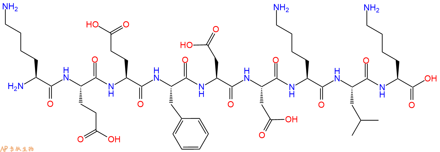 专肽生物产品H2N-Lys-Glu-Glu-Phe-Asp-Asp-Lys-Leu-Lys-OH