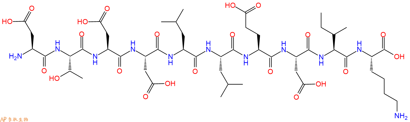 专肽生物产品H2N-Asp-Thr-Asp-Asp-Leu-Leu-Glu-Asp-Ile-Lys-OH