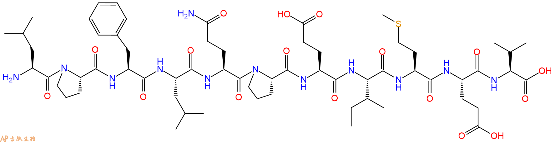 专肽生物产品H2N-Leu-Pro-Phe-Leu-Gln-Pro-Glu-Ile-Met-Glu-Val-OH