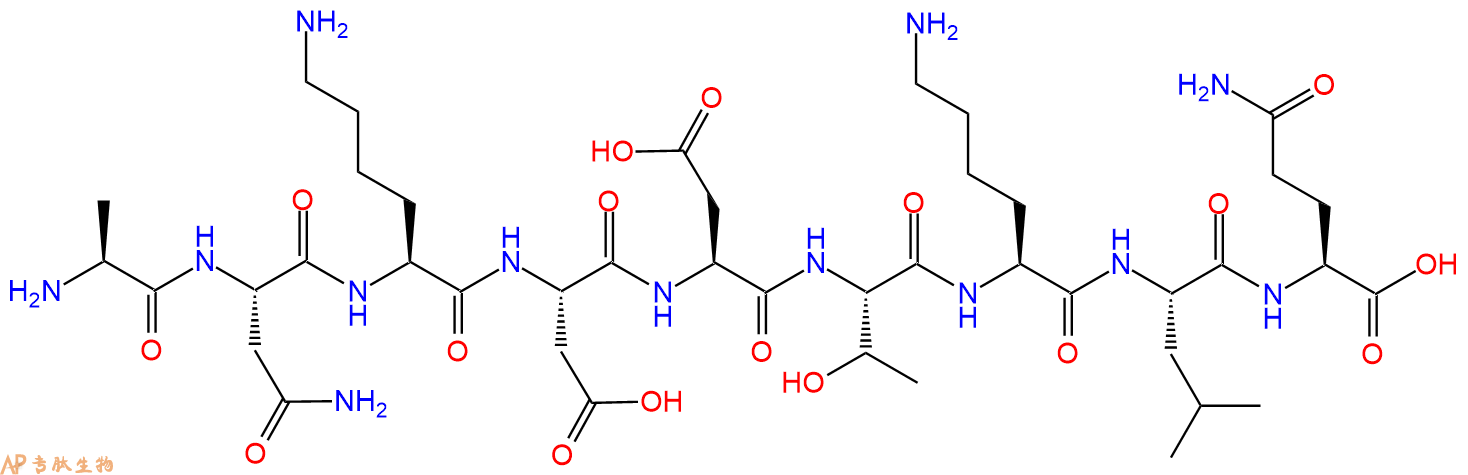 专肽生物产品H2N-Ala-Asn-Lys-Asp-Asp-Thr-Lys-Leu-Gln-OH