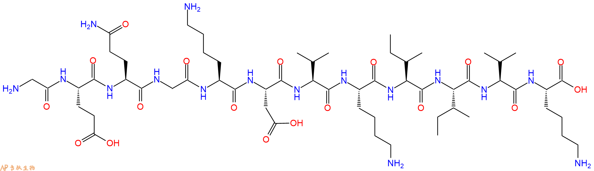 专肽生物产品H2N-Gly-Glu-Gln-Gly-Lys-Asp-Val-Lys-Ile-Ile-Val-Lys-OH