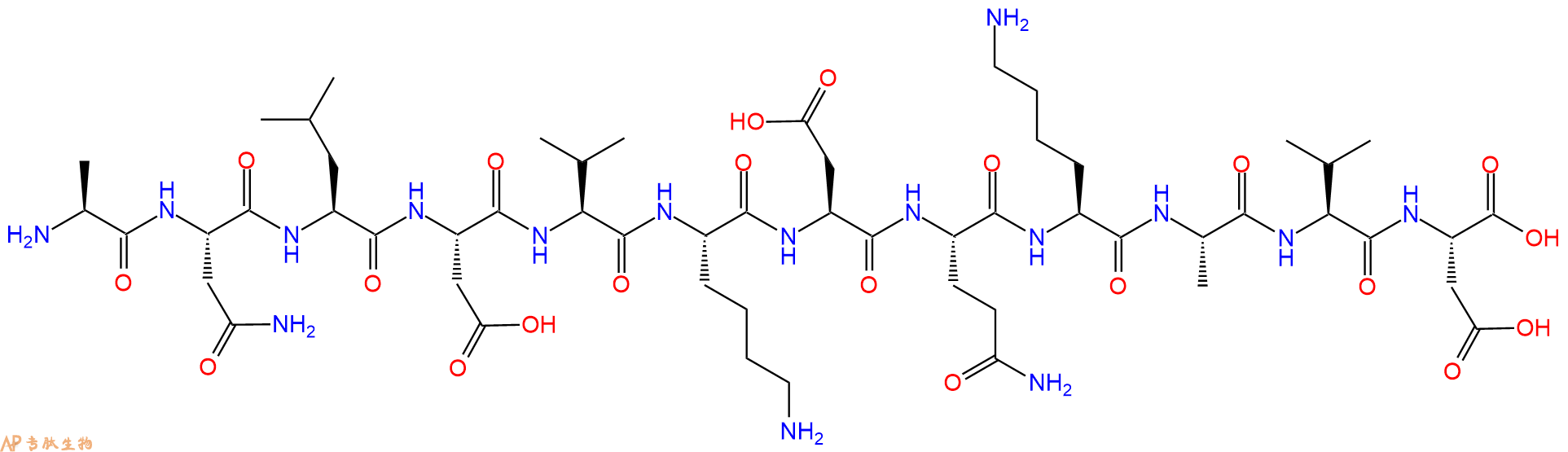 专肽生物产品H2N-Ala-Asn-Leu-Asp-Val-Lys-Asp-Gln-Lys-Ala-Val-Asp-OH