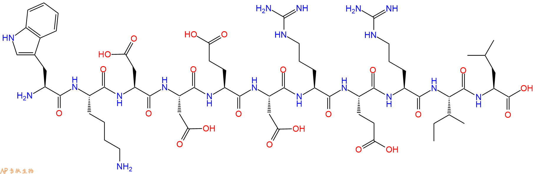 专肽生物产品H2N-Trp-Lys-Asp-Asp-Glu-Asp-Arg-Glu-Arg-Ile-Leu-OH