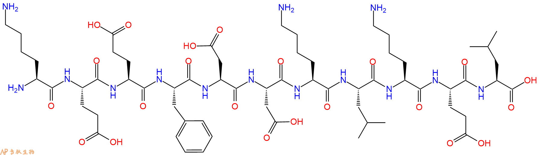 专肽生物产品H2N-Lys-Glu-Glu-Phe-Asp-Asp-Lys-Leu-Lys-Glu-Leu-OH