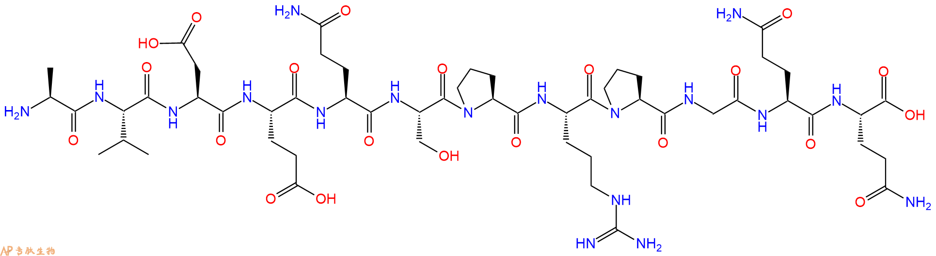 专肽生物产品H2N-Ala-Val-Asp-Glu-Gln-Ser-Pro-Arg-Pro-Gly-Gln-Gln-OH