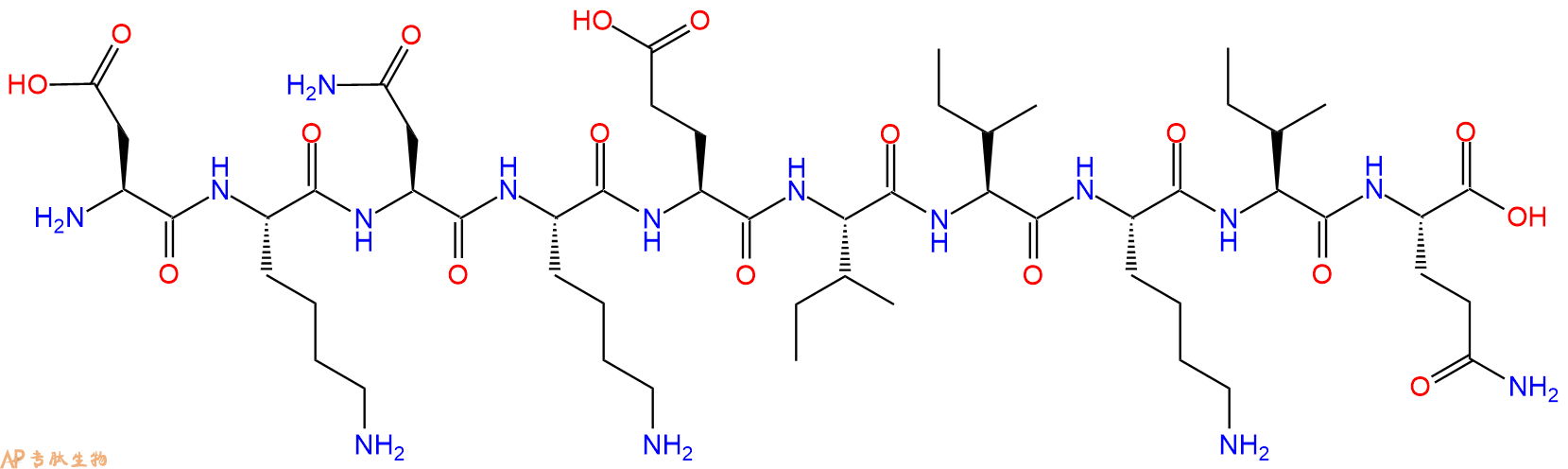 专肽生物产品H2N-Asp-Lys-Asn-Lys-Glu-Ile-Ile-Lys-Ile-Gln-OH