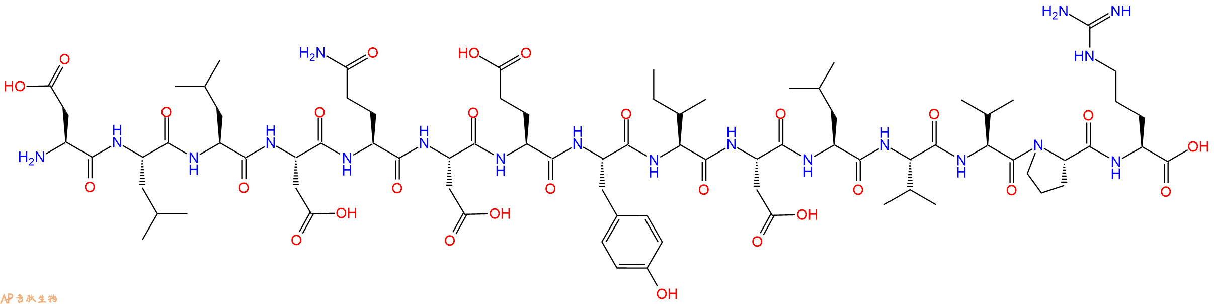 专肽生物产品H2N-Asp-Leu-Leu-Asp-Gln-Asp-Glu-Tyr-Ile-Asp-Leu-Val-Val-Pro-Arg-OH
