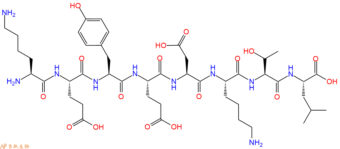 专肽生物产品H2N-Lys-Glu-Tyr-Glu-Asp-Lys-Thr-Leu-OH