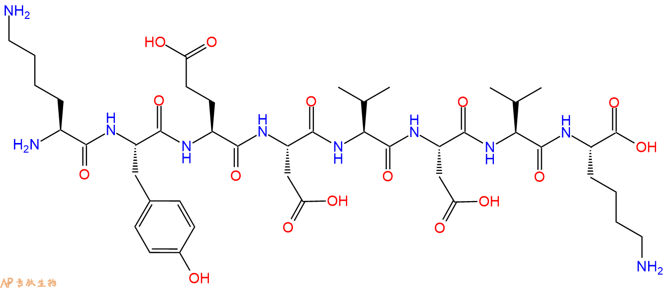 专肽生物产品H2N-Lys-Tyr-Glu-Asp-Val-Asp-Val-Lys-OH
