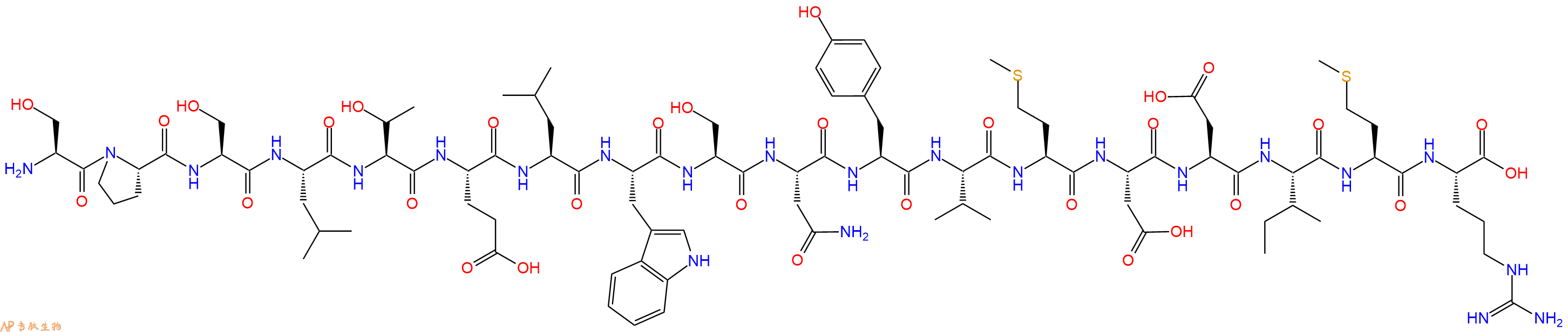 专肽生物产品H2N-Ser-Pro-Ser-Leu-Thr-Glu-Leu-Trp-Ser-Asn-Tyr-Val-Met-Asp-Asp-Ile-Met-Arg-OH
