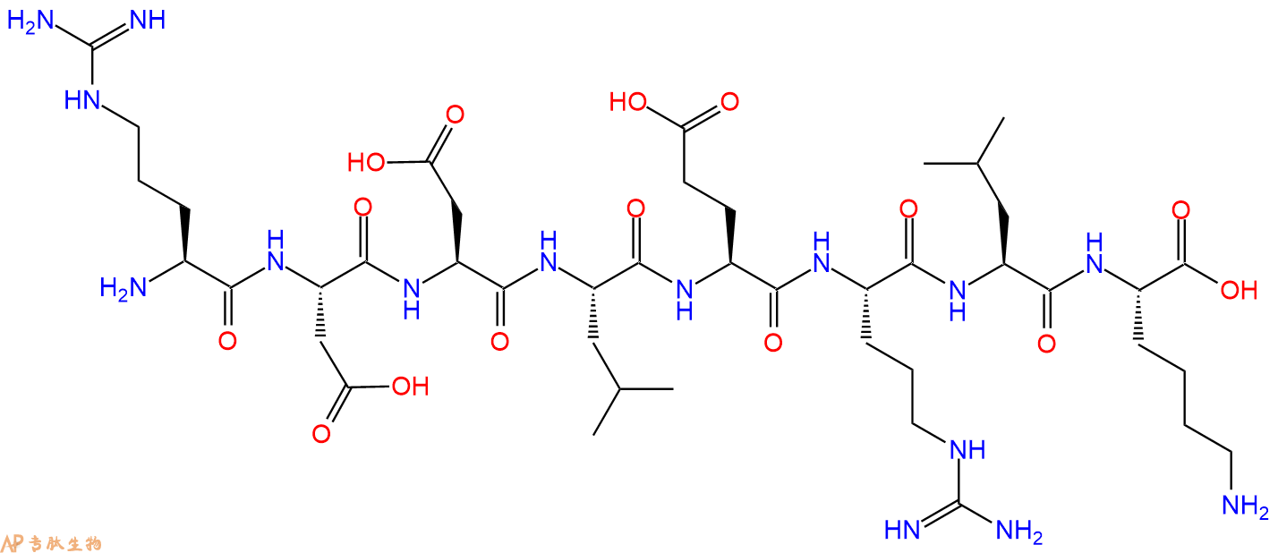 专肽生物产品H2N-Arg-Asp-Asp-Leu-Glu-Arg-Leu-Lys-OH