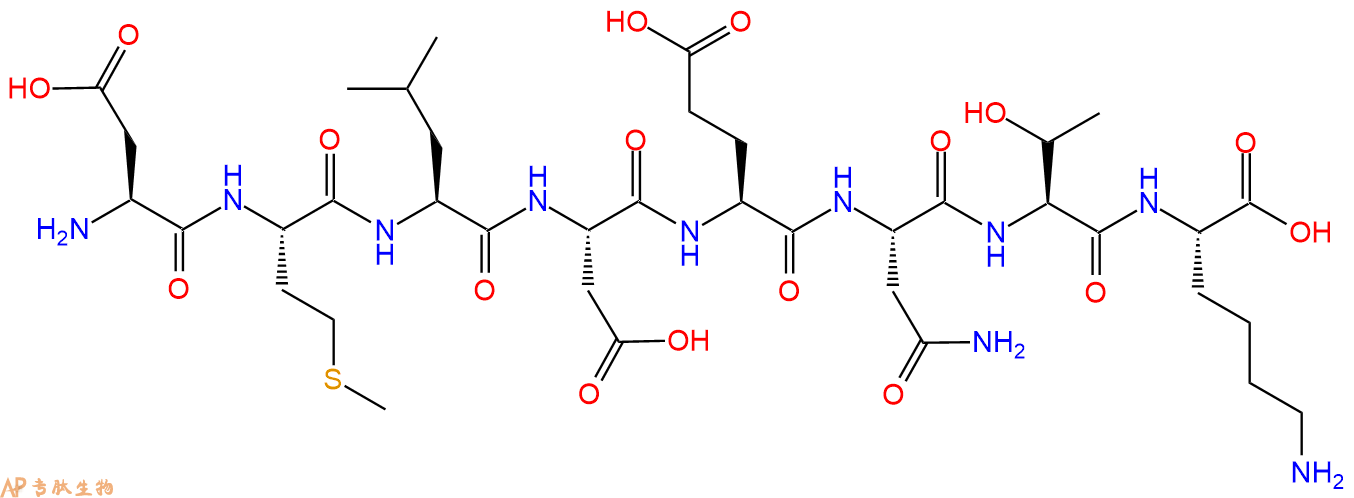 专肽生物产品H2N-Asp-Met-Leu-Asp-Glu-Asn-Thr-Lys-OH