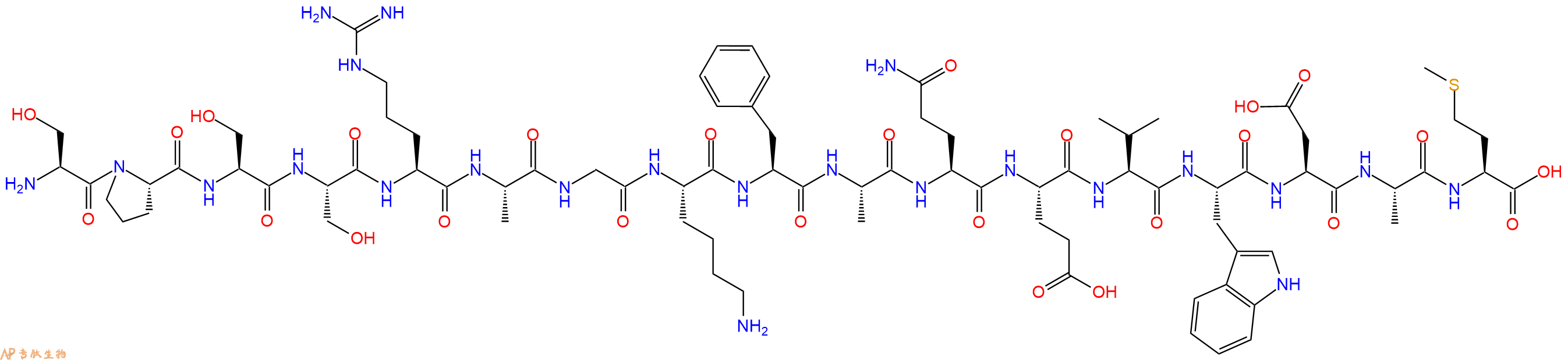 专肽生物产品H2N-Ser-Pro-Ser-Ser-Arg-Ala-Gly-Lys-Phe-Ala-Gln-Glu-Val-Trp-Asp-Ala-Met-OH