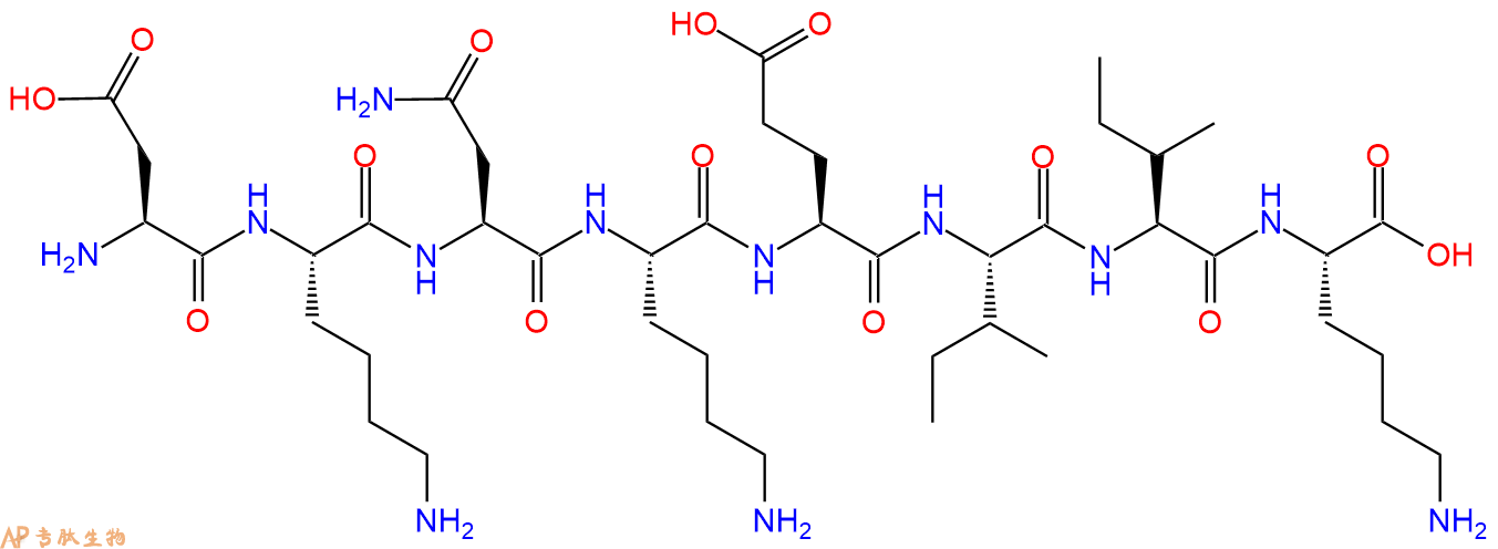 专肽生物产品H2N-Asp-Lys-Asn-Lys-Glu-Ile-Ile-Lys-OH