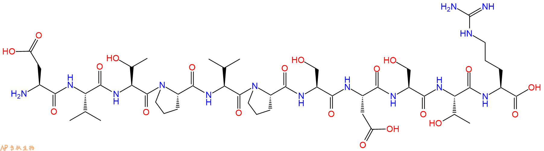专肽生物产品H2N-Asp-Val-Thr-Pro-Val-Pro-Ser-Asp-Ser-Thr-Arg-OH