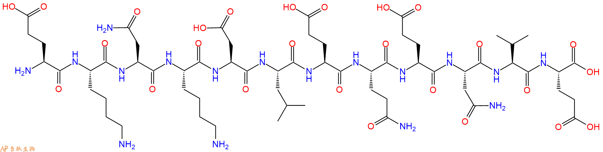 专肽生物产品H2N-Glu-Lys-Asn-Lys-Asp-Leu-Glu-Gln-Glu-Asn-Val-Glu-OH