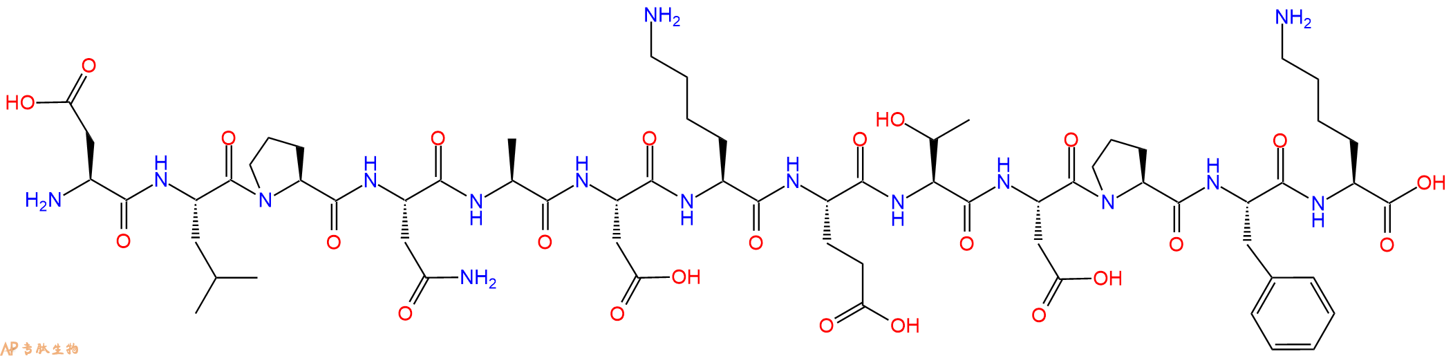 专肽生物产品H2N-Asp-Leu-Pro-Asn-Ala-Asp-Lys-Glu-Thr-Asp-Pro-Phe-Lys-OH