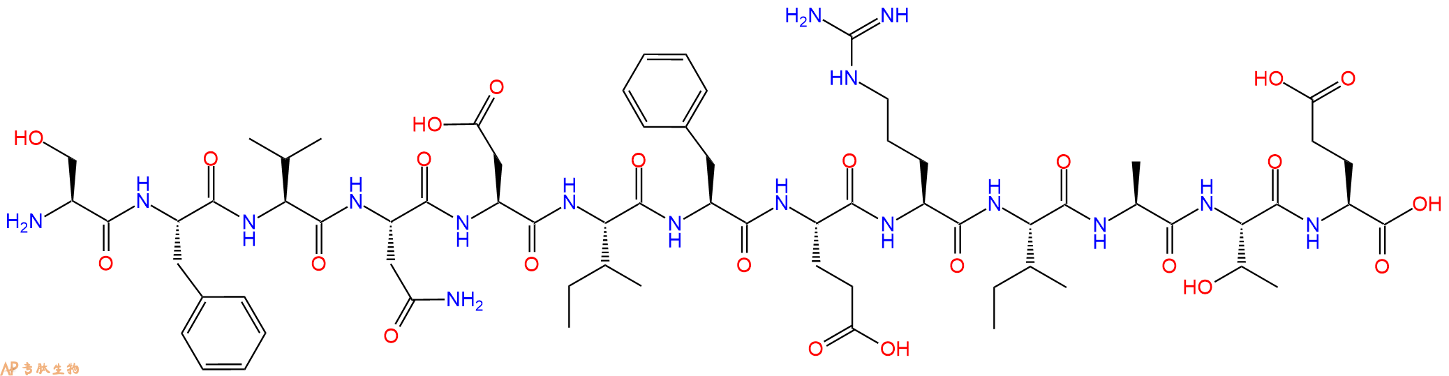 专肽生物产品H2N-Ser-Phe-Val-Asn-Asp-Ile-Phe-Glu-Arg-Ile-Ala-Thr-Glu-OH