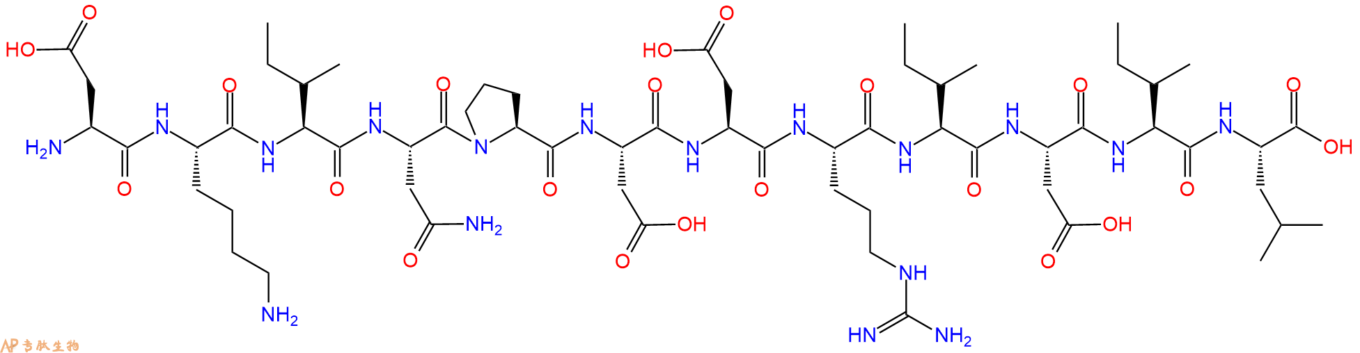 专肽生物产品H2N-Asp-Lys-Ile-Asn-Pro-Asp-Asp-Arg-Ile-Asp-Ile-Leu-OH