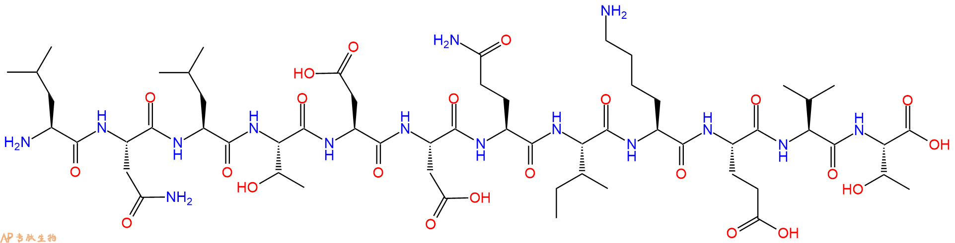 专肽生物产品H2N-Leu-Asn-Leu-Thr-Asp-Asp-Gln-Ile-Lys-Glu-Val-Thr-OH