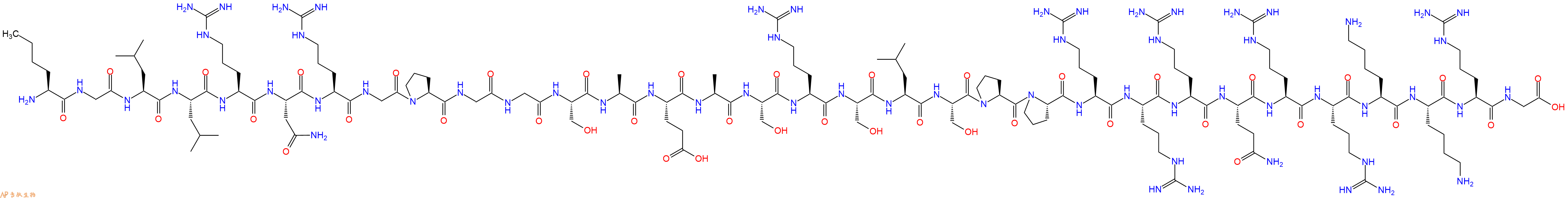 专肽生物产品H2N-Nle-Gly-Leu-Leu-Arg-Asn-Arg-Gly-Pro-Gly-Gly-Ser-Ala-Glu-Ala-Ser-Arg-Ser-Leu-Ser-Pro-Pro-Arg-Arg-Arg-Gln-Arg-Arg-Lys-Lys-Arg-Gly-OH