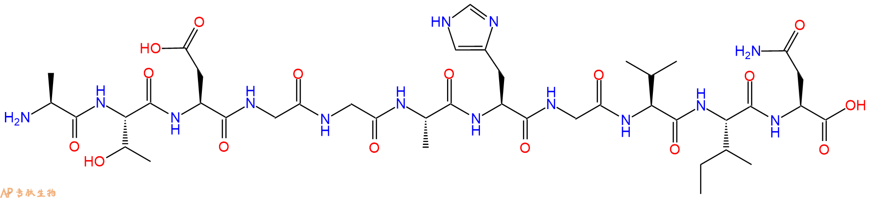 专肽生物产品H2N-Ala-Thr-Asp-Gly-Gly-Ala-His-Gly-Val-Ile-Asn-OH