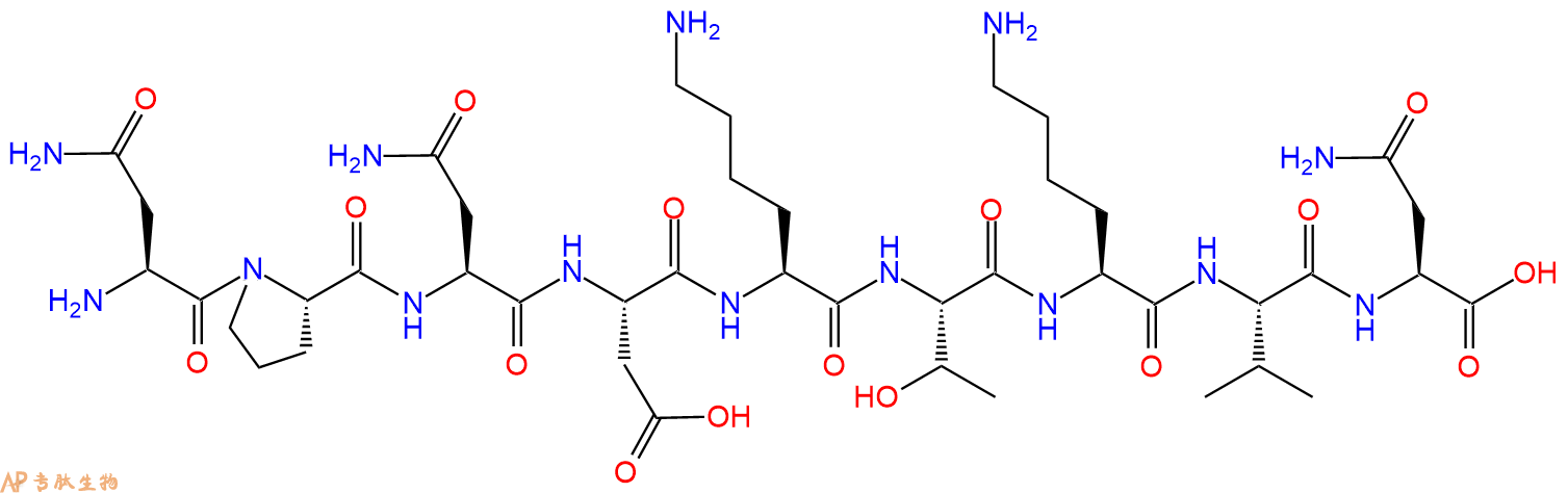 专肽生物产品H2N-Asn-Pro-Asn-Asp-Lys-Thr-Lys-Val-Asn-OH