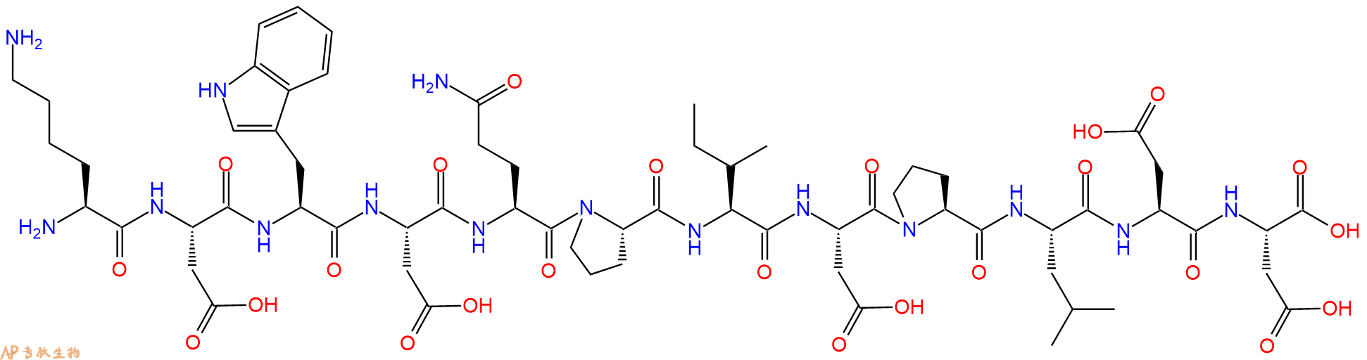 专肽生物产品H2N-Lys-Asp-Trp-Asp-Gln-Pro-Ile-Asp-Pro-Leu-Asp-Asp-OH