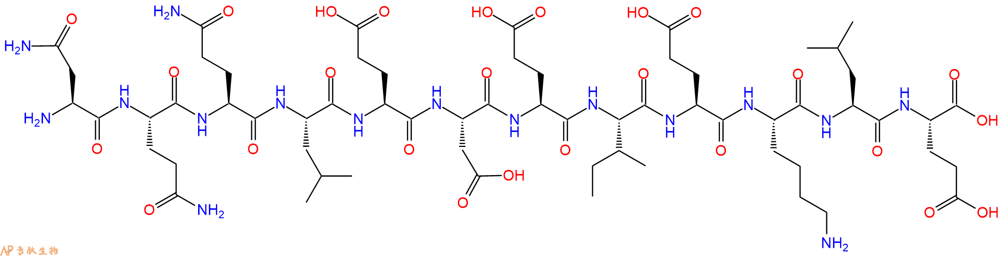 专肽生物产品H2N-Asn-Gln-Gln-Leu-Glu-Asp-Glu-Ile-Glu-Lys-Leu-Glu-OH