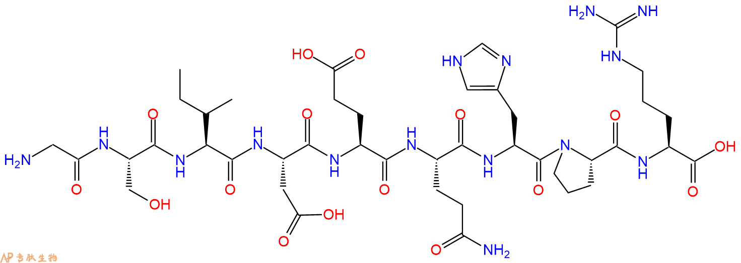 专肽生物产品H2N-Gly-Ser-Ile-Asp-Glu-Gln-His-Pro-Arg-OH