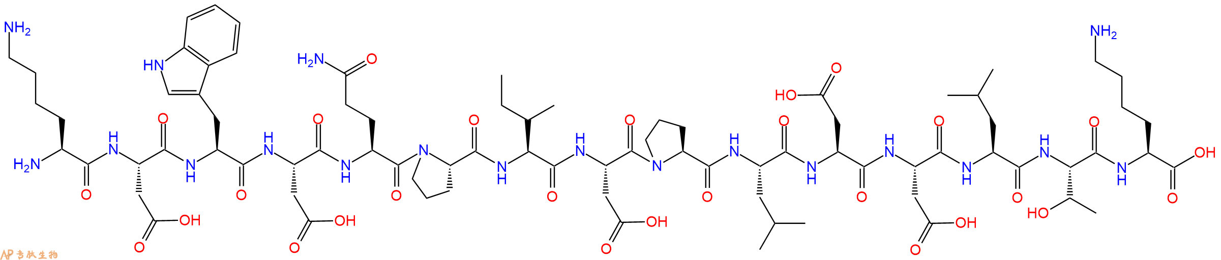专肽生物产品H2N-Lys-Asp-Trp-Asp-Gln-Pro-Ile-Asp-Pro-Leu-Asp-Asp-Leu-Thr-Lys-OH