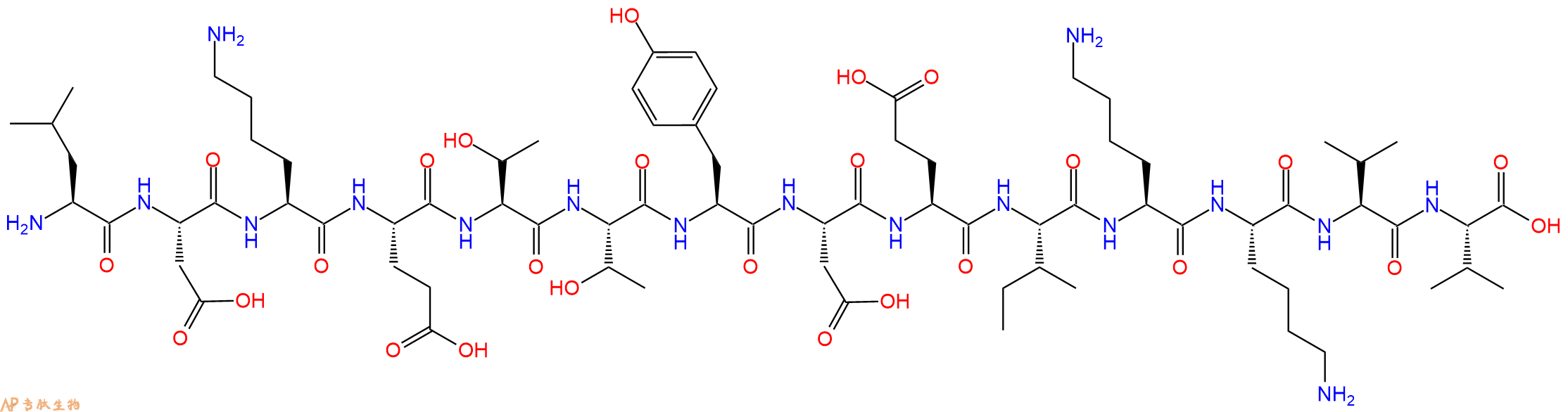 专肽生物产品H2N-Leu-Asp-Lys-Glu-Thr-Thr-Tyr-Asp-Glu-Ile-Lys-Lys-Val-Val-OH