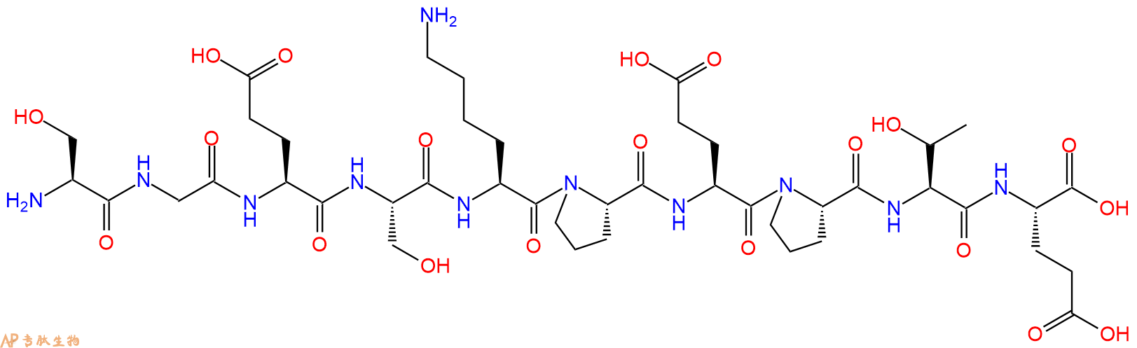 专肽生物产品H2N-Ser-Gly-Glu-Ser-Lys-Pro-Glu-Pro-Thr-Glu-OH
